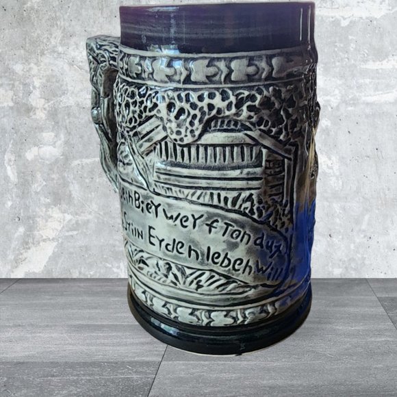 Ceramic Black and Gray Stein "Three Men at the Pub" - Picture 4 of 6